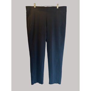 T By Talbots Women's Straight Leg Pants Cotton / Spandex Blend Black Size 2X